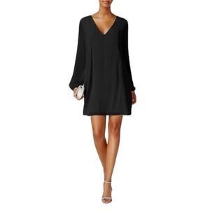 NWT BCBGENERATION BLACK PLEATED CHIFFON MINI DRESS SIZE S